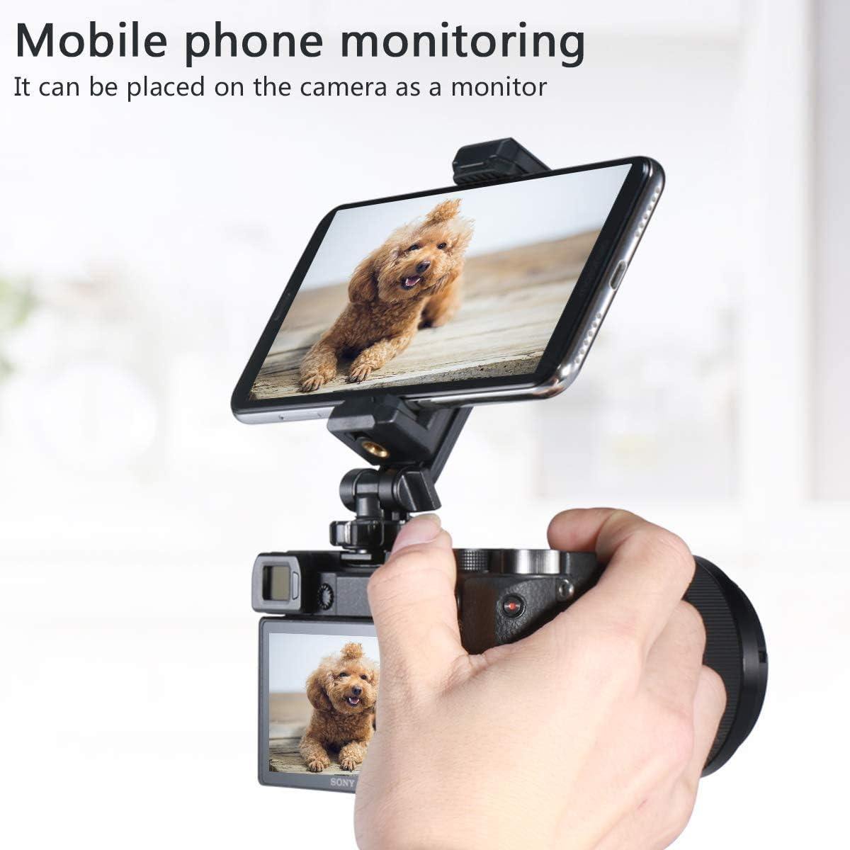 ULANZI ST-06 Camera Hot Shoe Phone Holder Flexible Phone Tripod Mount Adapter w Cold Shoe Mount for Microphone LED Light for DJI Ronin SC iPhone Samsung Canon Nikon DSLR Photography - Image 6