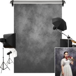 Kate 5x7ft/1.5x2.2m Medium Grey Portrait Backdrop Headshot Background Gray Texture Fabric Photography Studio Props