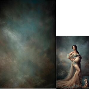 5x7ft Aqua Backdrops Portrait Backdrops for Photography Mottled Photo Background