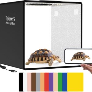 Photo Studio Light Box for Photography: Takerers 12x12 Inch Professional 5500k Dimmable Shooting Tent Kit with 112 LED & 6 Kinds of Double-Sided Color Backdrops for Product Photography